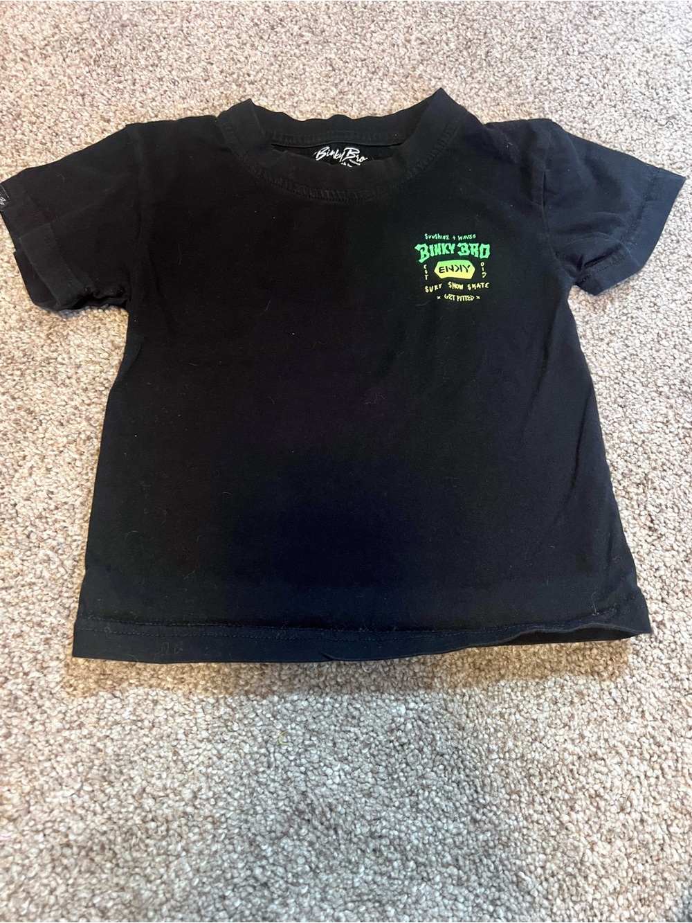 Binky Bro Kids' Black Short-Sleeve Tee with Green Logo